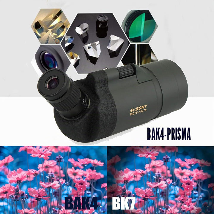 Svbony SV41 Mak Spektiv mit Stativ, Smartphone-Adapter, kabelloser Controller, 25-75 x 70 mm abgewin