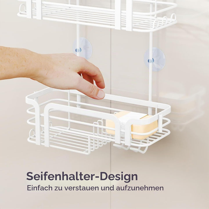 SWTYMIKI Duschablage zum Hängen Duschregal Hängend - Duschregal zum Hängen mit Seifenhalter, 11 Hake