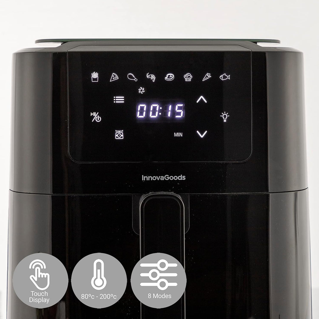 InnovaGoods® Heissluftfriteuse 5L, airfryer 1500W mit +100 Rezepten in DE, heissluftfriteuse mit int