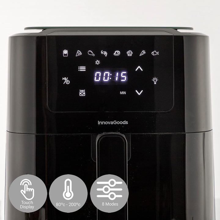 InnovaGoods® Heissluftfriteuse 5L, airfryer 1500W mit +100 Rezepten in DE, heissluftfriteuse mit int