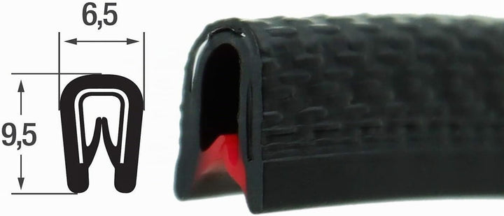 KS1-2S-M Kantenschutzprofil von SMI-Kantenschutzprofi - PVC Klemmprofil - Klemmbereich 1-2 mm - mit