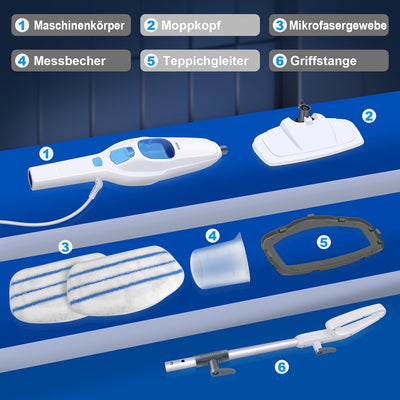 Dampfmop Dampfreiniger für die Bodenreinigung, elektrische Mop Boden Mop nass trocken Staub flach Re