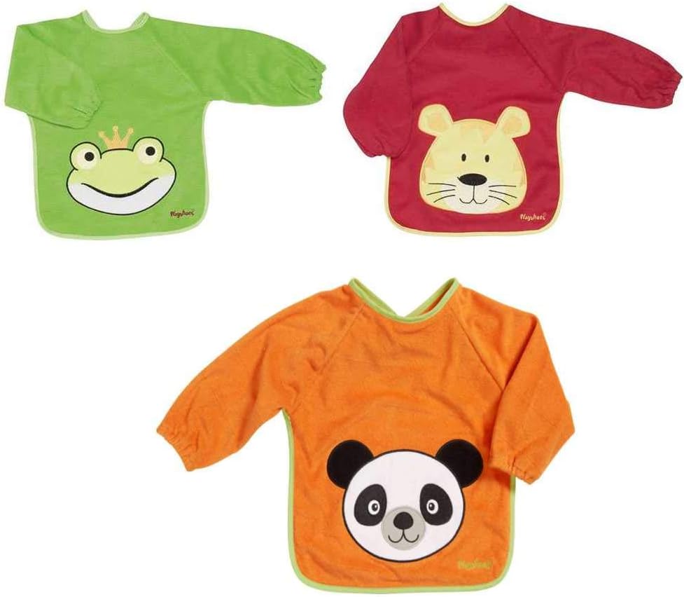 3 Playshoes Lätzchen Playshoes 507461 - Ärmel-Lätzchen rot, grün, orange