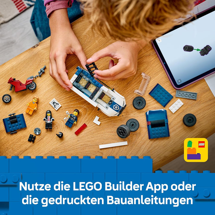 LEGO City Gefangenentransporter - Spielzeug LKW Bauset mit Motorrad, 3 Minifiguren und Abnehmbarer G