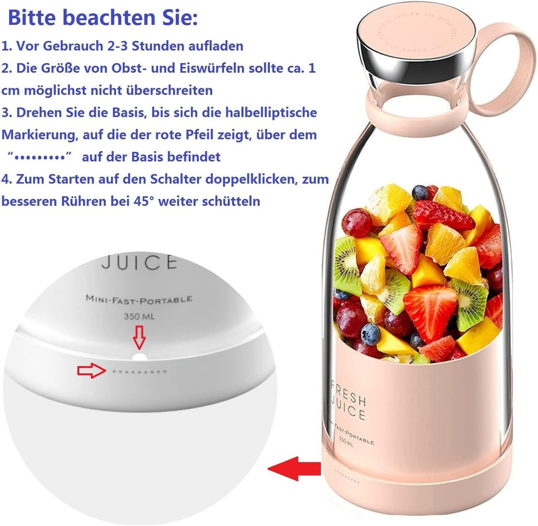 Blender Smoothie Makers, 350ml Tragbarer Mixer Mini Jug Blenders, Multifunktionaler persönlicher Mix