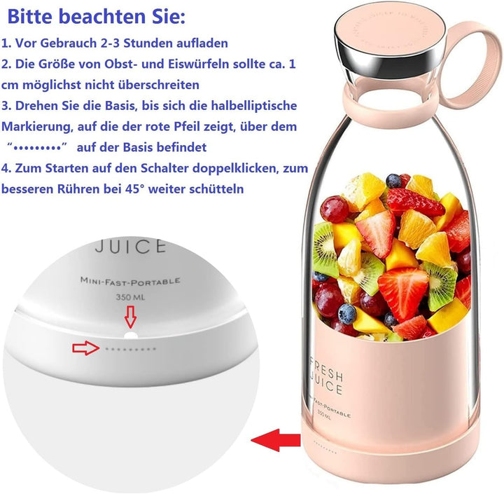 Blender Smoothie Makers, 350ml Tragbarer Mixer Mini Jug Blenders, Multifunktionaler persönlicher Mix