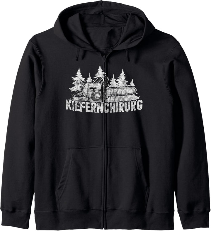 Kiefernchirurg Holz Wald Kettensäge Kapuzenjacke