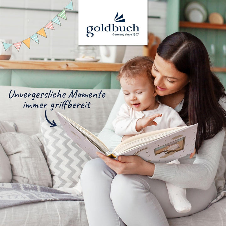 goldbuch Babyalbum Little Dream mit Ausstanzung für eigenes Bild, Leinenstruktur Fotoalbum, 58 weiss