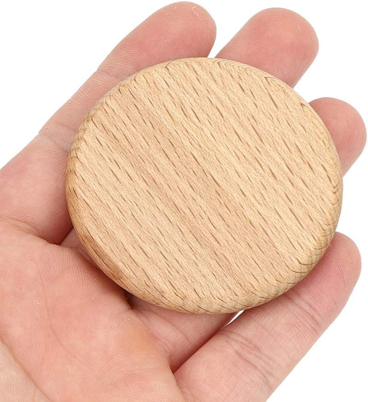 50 Stück runde Holzspäne Einfache glatte Kanten Natürliche Holzscheiben Plattendekoration Runde Holz