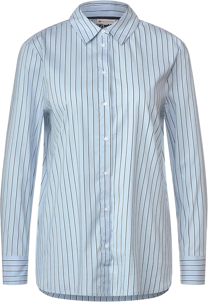 Street One Damen Hemdbluse Gestreift 38 Light Sublime Blue, 38 Light Sublime Blue