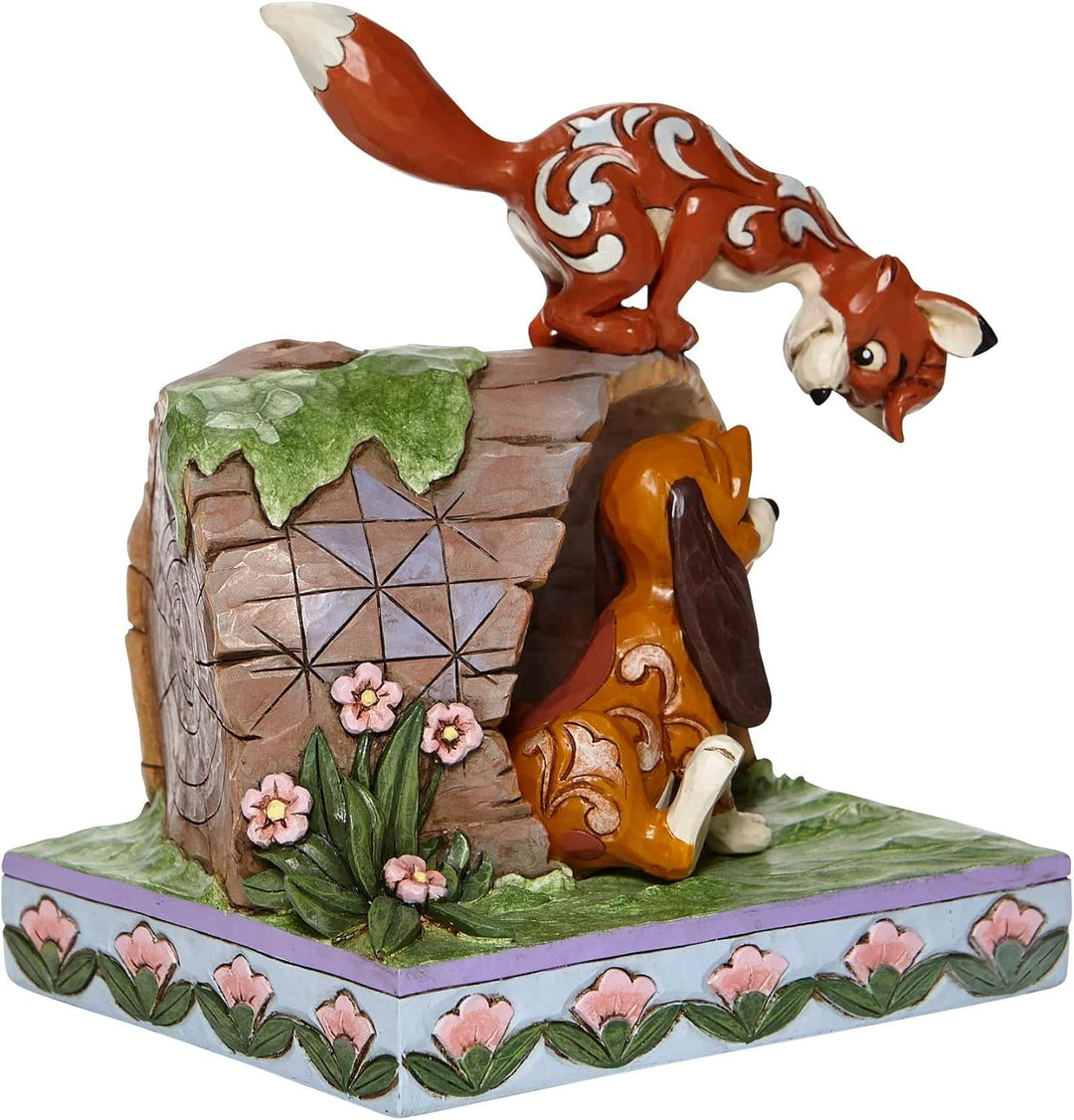 Jim Shore Disney Traditions Der Fuchs und der Hund ‚Unwahrscheinliche Freunde‘ Figurine One Size, On