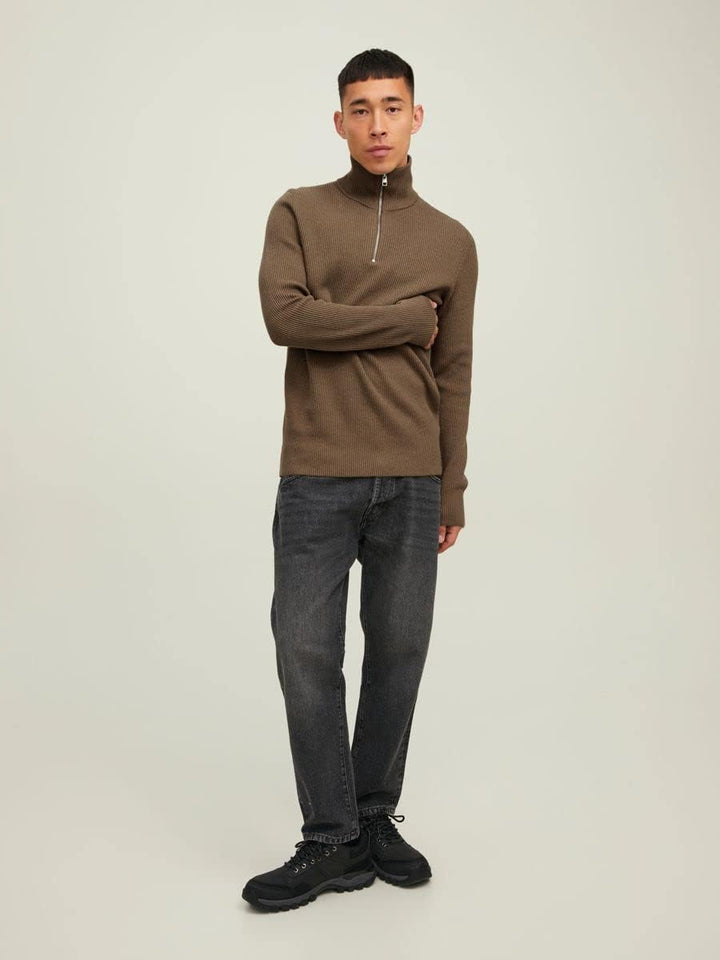 Jack & Jones Men's Jprperfect Knit Half Zip Sn Sweater S Otter, S Otter