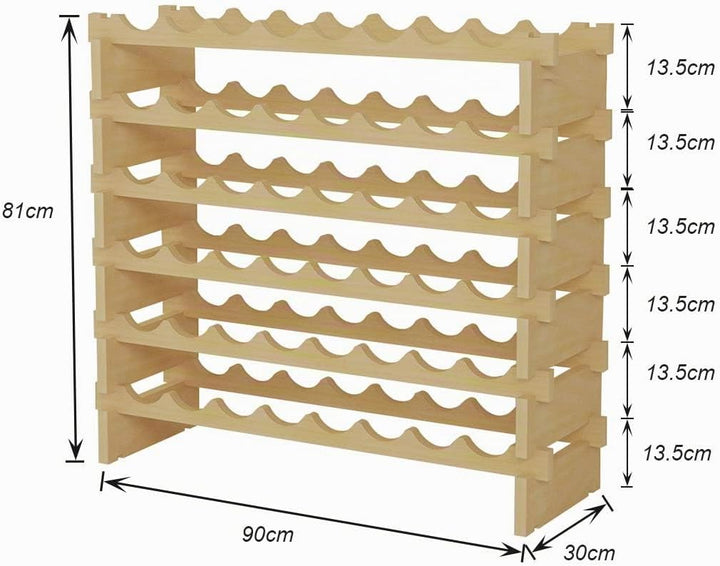 sogesfurniture Weinregal Flaschenregal mit 6 Ebenen für 48 Flaschen Wein Holzregal Weinhalter Weinst