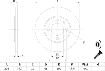 Bosch BD25 Bremsscheiben - Vorderachse - ECE-R90 Zertifizierung - zwei Bremsscheiben pro Set