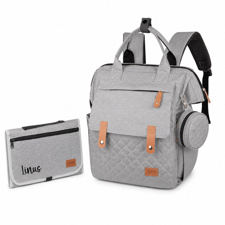 Wickelrucksack inkl. Wickeltunterlage, Wickeltasche gross viel Stauraum, Baby Rucksack für unterwegs