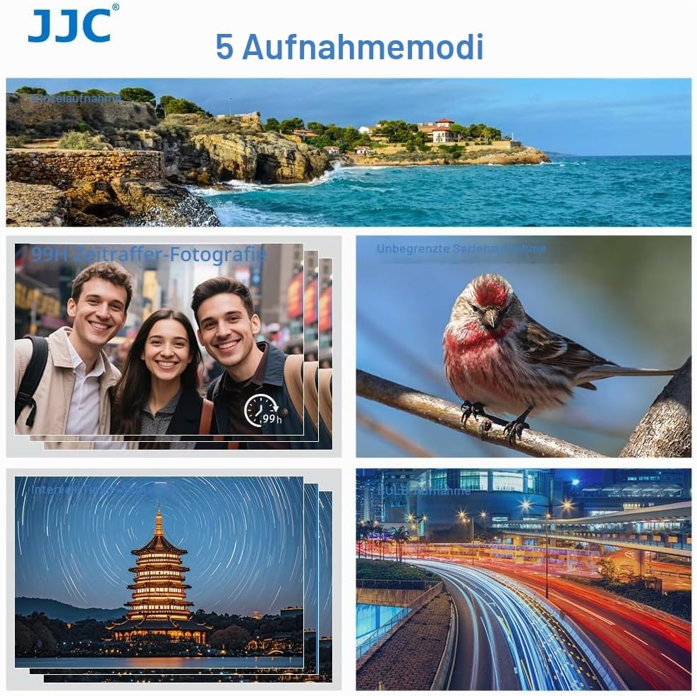 JJC Timer Fernbedienung mit Stativ Halter Klemme für Sony Alpha ZV-1 A6600 A6500 A6300 A7IV A7III A7