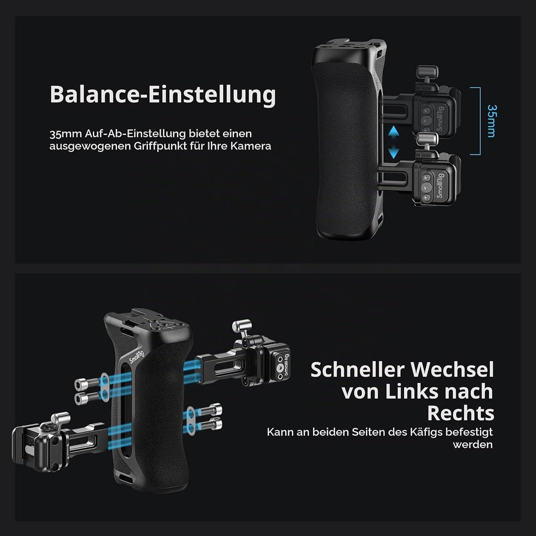 SMALLRIG NATO Side Handle Snap On Seitengriff Schnellverschluss-Design, nach Oben/unten verstellbar,