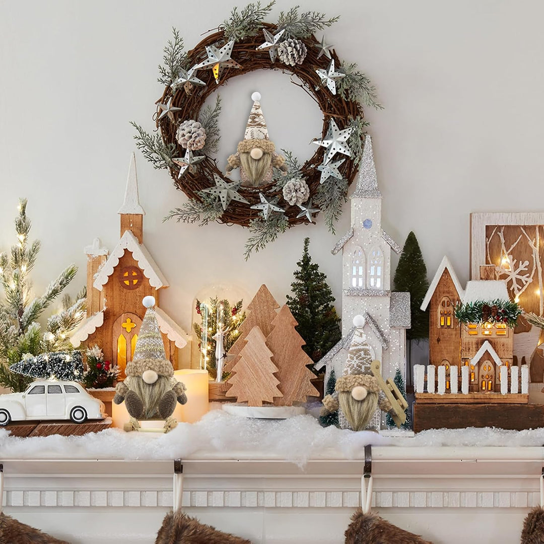 Gehydy Weihnachtswichtel Figuren 3er Set Weihnachtsdeko Wichtel Weihnachten Deko Wichtel Zubehör Dek