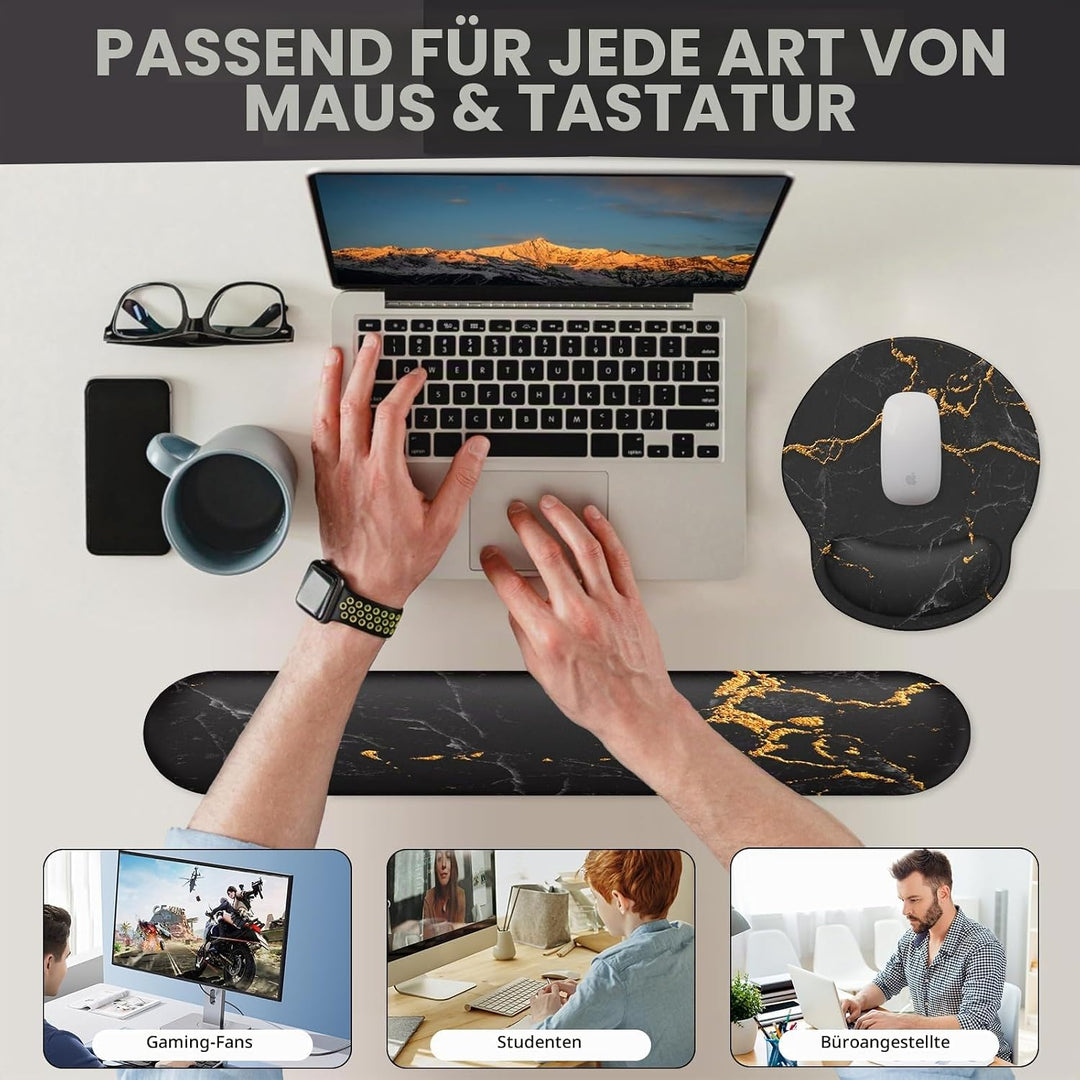 Mauspad mit Gelkissen,Mousepad mit Handauflage Ergonomisches, Bequemes Computer-Handballenauflage Ma