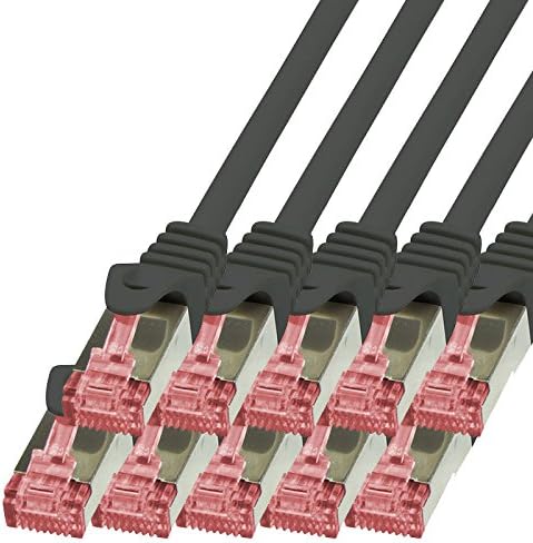 BIGtec LAN Kabel 10 Stück 5m Netzwerkkabel Ethernet Internet Patchkabel CAT.6 blau Gigabit SFTP dopp