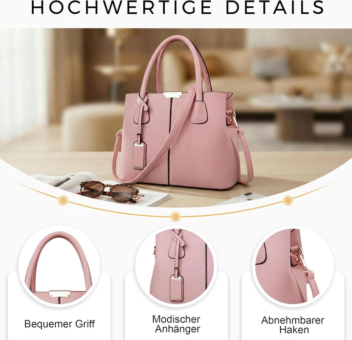 VARLIVOO Elegant Damen Handtasche Schultertasche Frauen Umhängetasche Taschen Shopper Wasserdicht PU