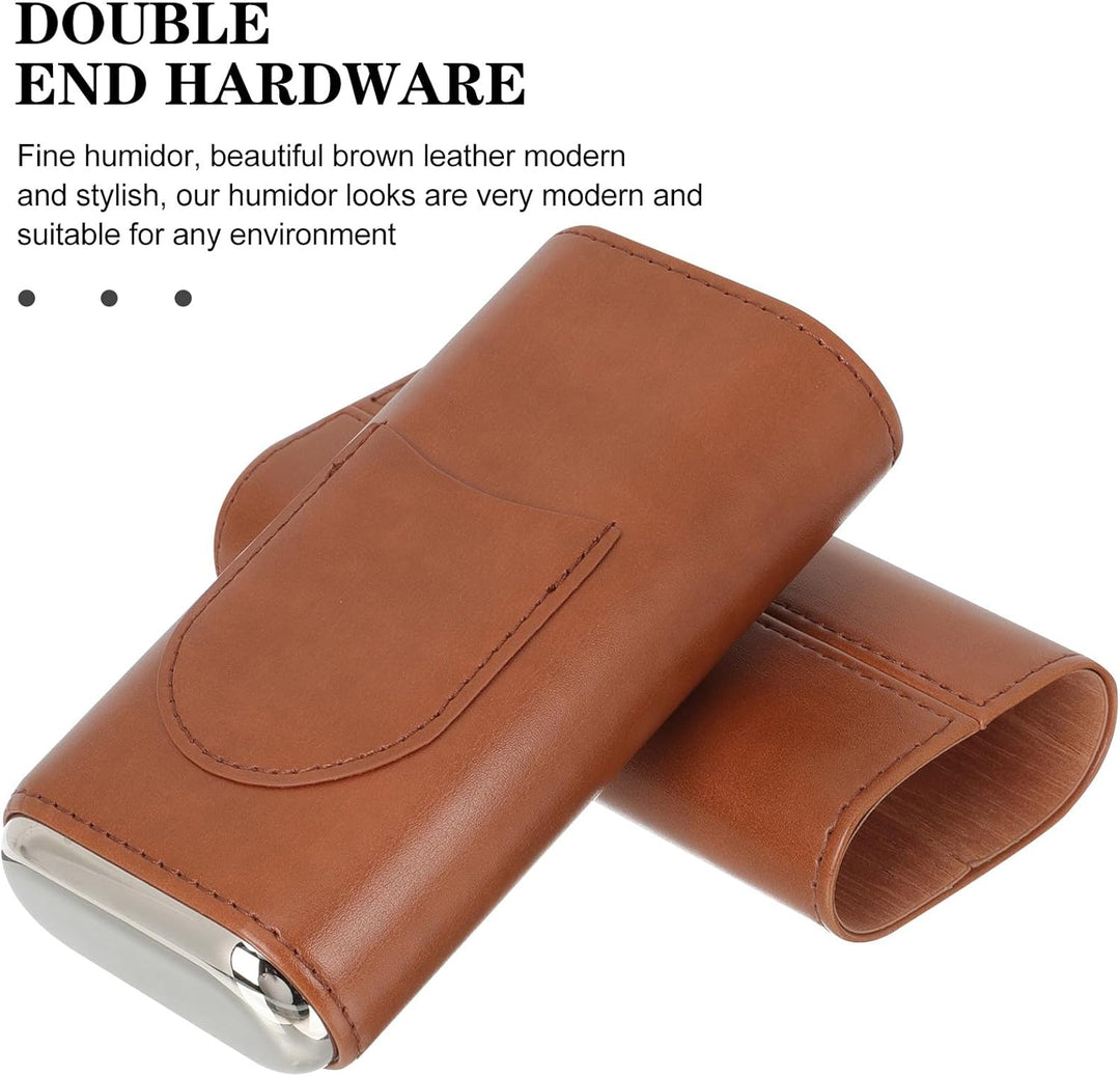 TOYANDONA Tragbare Zigarrentasche aus Pu Leder in Braun mit Einfachem Design Leicht und Kompakt für