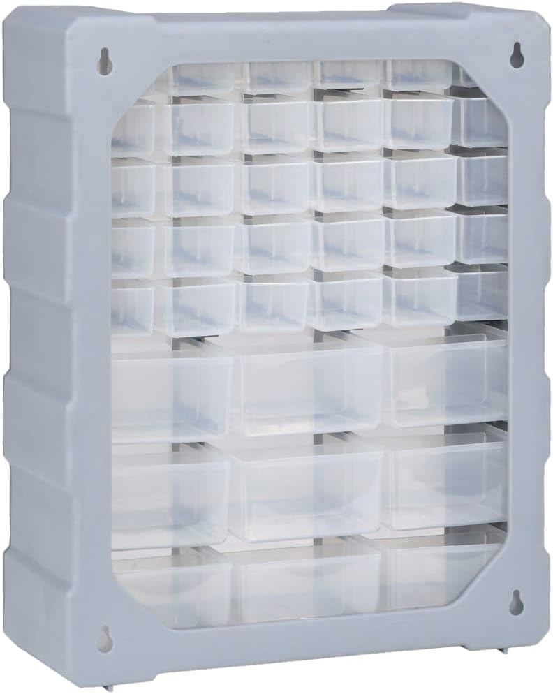 Multi-Schubladen-Organizer mit 39 Schubladen 38x16x47 cm Grau 39 Schubladen, Grau 39 Schubladen