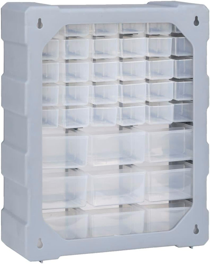 Multi-Schubladen-Organizer mit 39 Schubladen 38x16x47 cm Grau 39 Schubladen, Grau 39 Schubladen