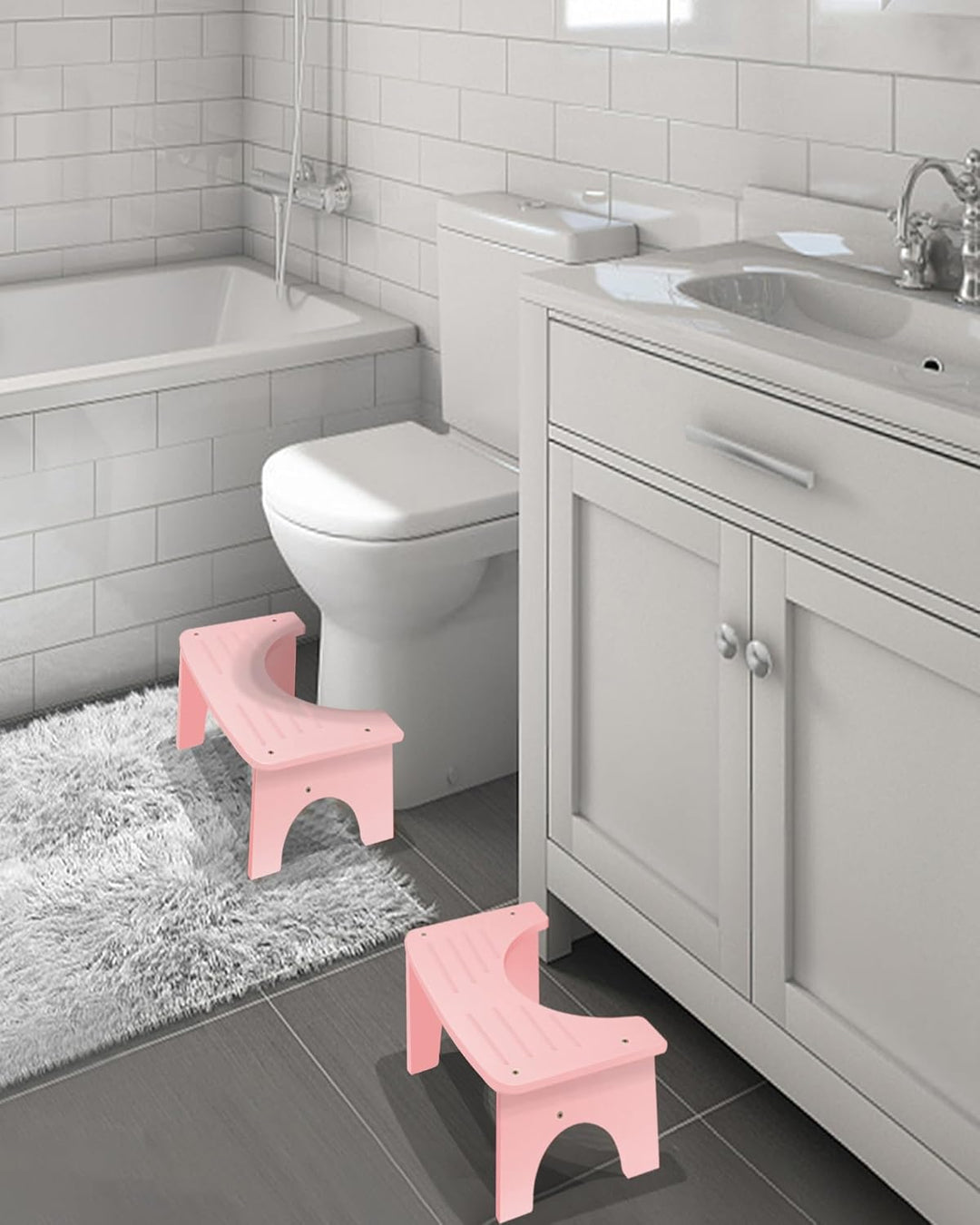 RayLove Physiologischer Toilettenhocker aus Bambus – WC-Trittbrett aus Holz – 35 Grad strapazierfähi
