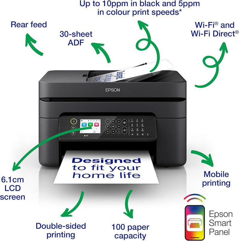 Epson EcoTank ET-2810 A4 Multifunktions-Fi-Tintentankdrucker, mit bis zu 3 Jahren Tinte im Lieferumf