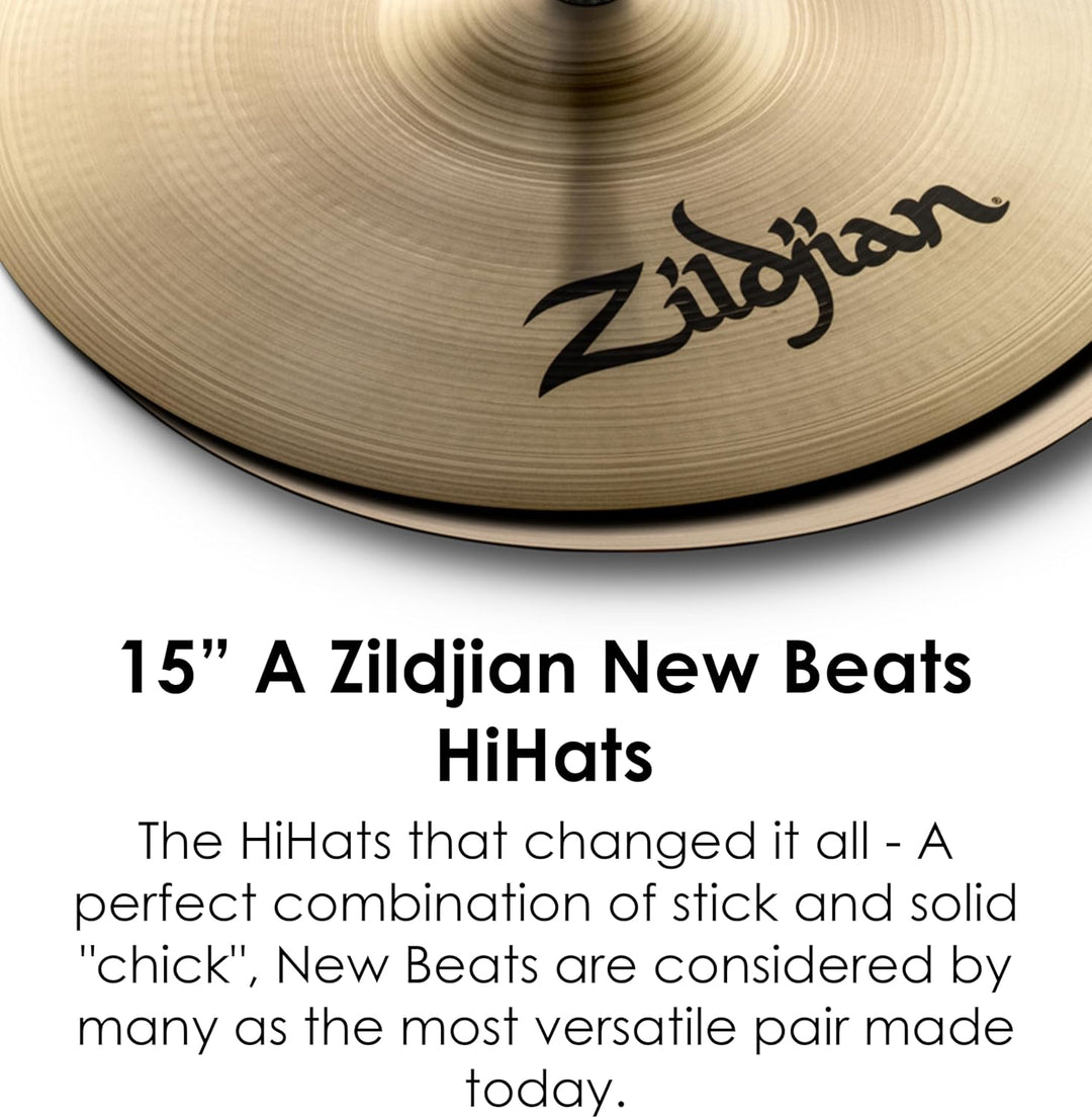 Zildjian A Zildjian Series - 15" New Beat Hi-Hat Cymbals - Pair, 15"