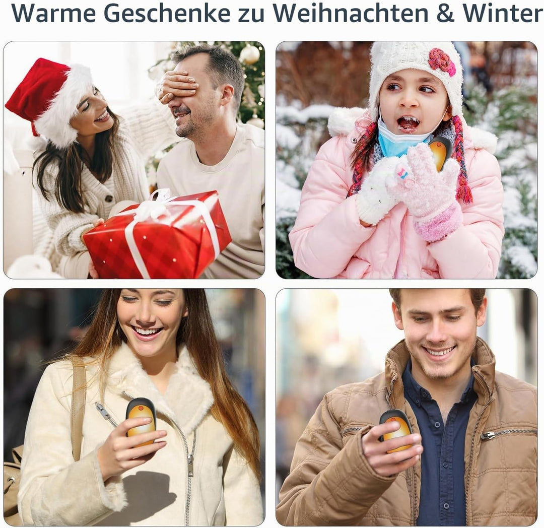 2er-Pack Handwärmer Wiederaufladbarer Magnetischer Taschenwärmer mit 6000mAh USB Elektrische Handwär