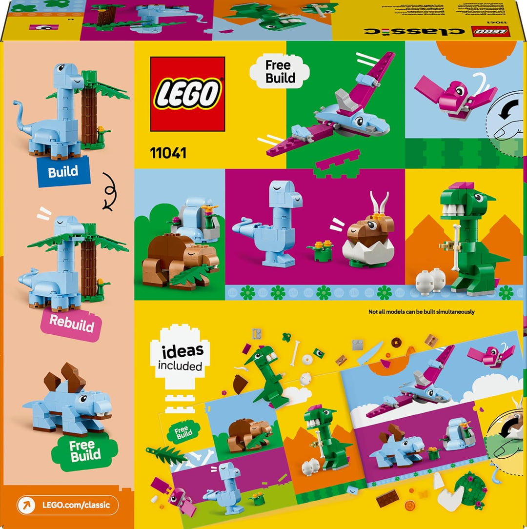 LEGO Classic Kreative Dinosaurier, Bauset mit Modellen und Tierfiguren aus Steinen, fantasievolles S