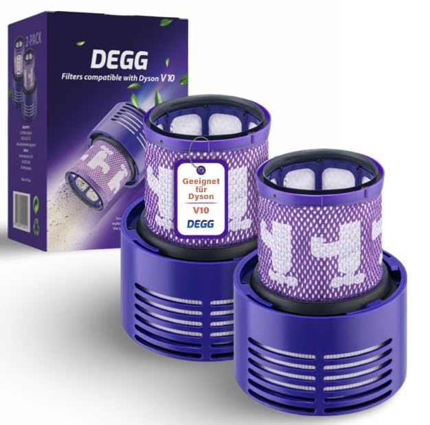 DEGG Hepa Filter - Kompatibel mit Dyson V10 - Waschbares Staubsaugerfilter - Ersatzfilter - Perfekte