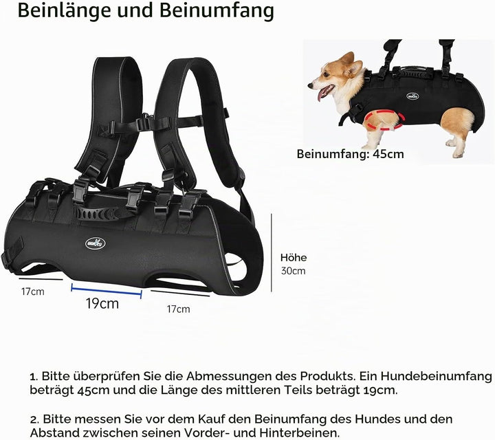 Wakytu Hundetasche für kleine Notfallrucksack Hundetragetasche für behinderte mit Gelenkverletzungen