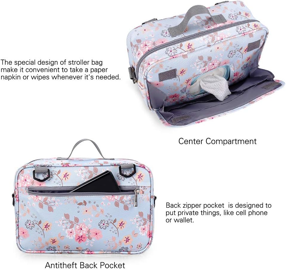 MOMIGO Baby-Wickeltasche, Kinderwagentasche – Wickeltasche für Windeln, Feuchttücher und Spielzeug,