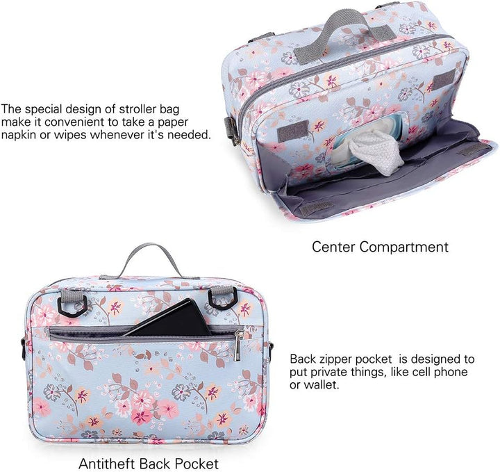 MOMIGO Baby-Wickeltasche, Kinderwagentasche – Wickeltasche für Windeln, Feuchttücher und Spielzeug,