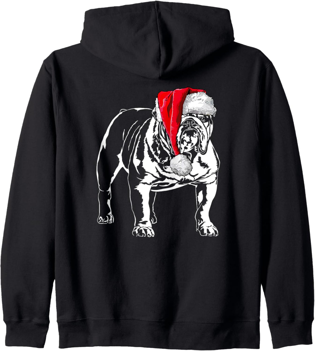 Lustige Englische Bulldogge Weihnachtsmann Weihnachten Hunde Kapuzenjacke