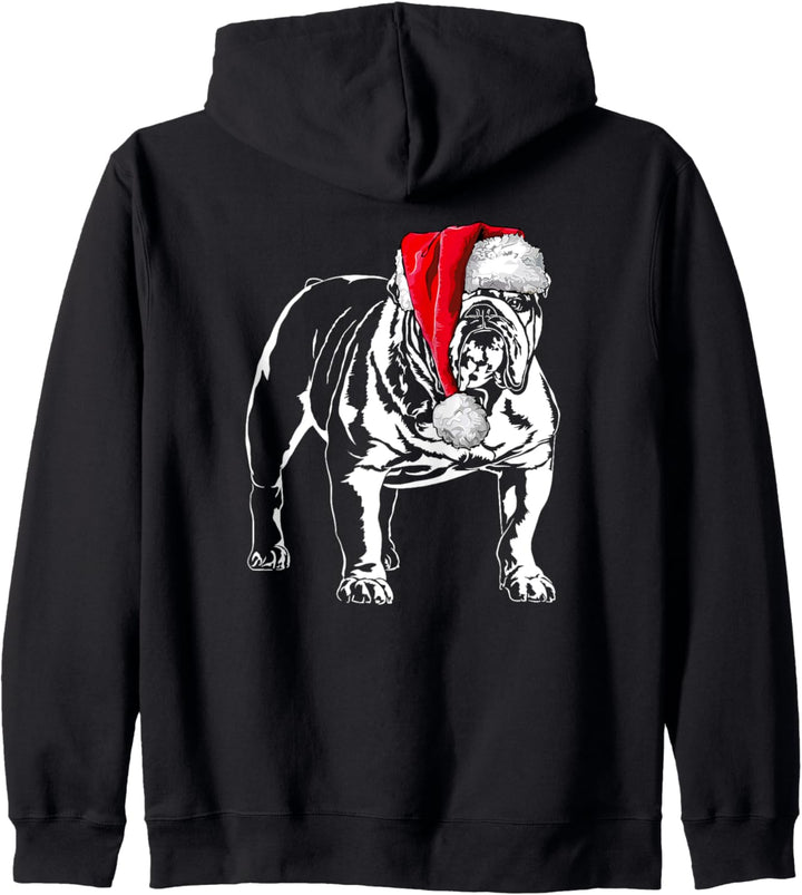 Lustige Englische Bulldogge Weihnachtsmann Weihnachten Hunde Kapuzenjacke