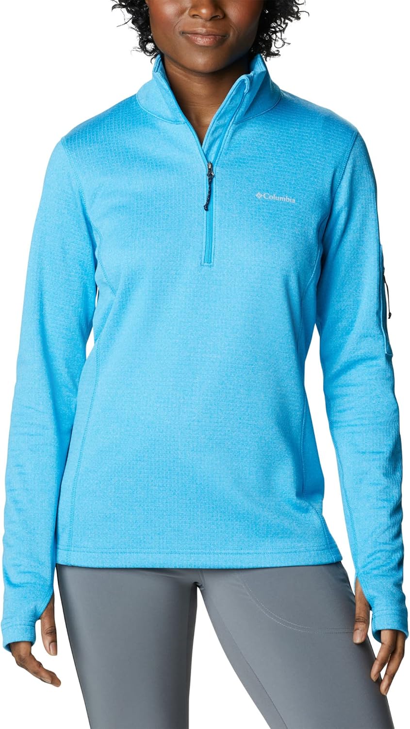 Columbia Damen Park View Half-Zip Grid Fleecejacke mit halbem Reissverschluss Blue Chill Heather XS,