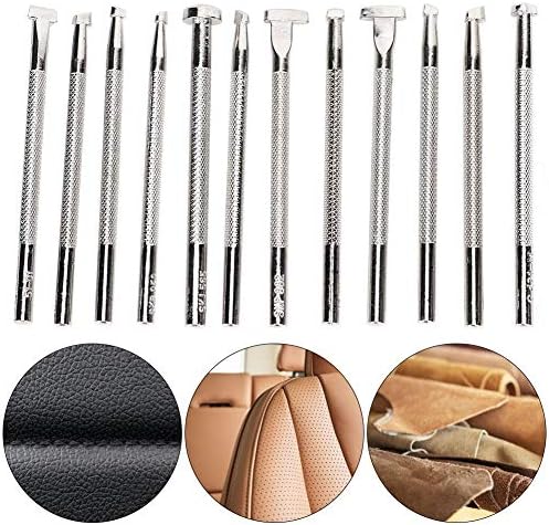 HEEPDD 12 STÜCKE Leder Stempel Werkzeug, Leder Gravur und Prägewerkzeuge Verschiedene Form Stempel P