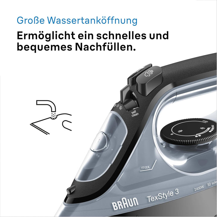 Braun Household BK TexStyle 3 SI 3055 Steam Iron, Plastic, 2400 W