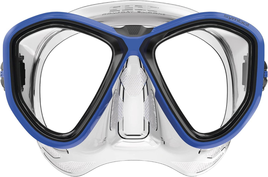 Seac Unisex-Adult Symbol Made in Italy Zweiglas-Tauchmaske mit Einer 3D-Schnalle direkt am Maskenkör