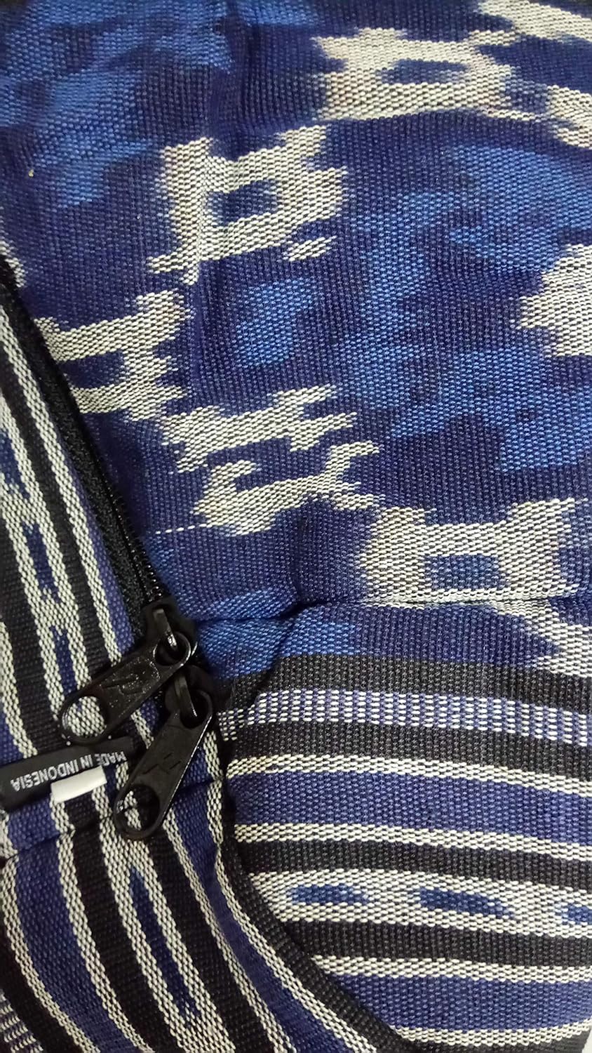 Shamandrum Tasche BLAU aus Ikat 50 cm für Schamanentrommel Rahmentrommel - im MYSEVENDO Set - Rund R