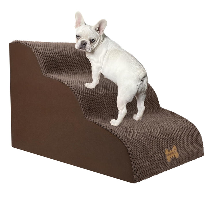 Nepfaivy Hundetreppe für Kleine Hunde 3-Stufig, Haustiertreppe für Bett und Sofa aus Hochdichtem Sch