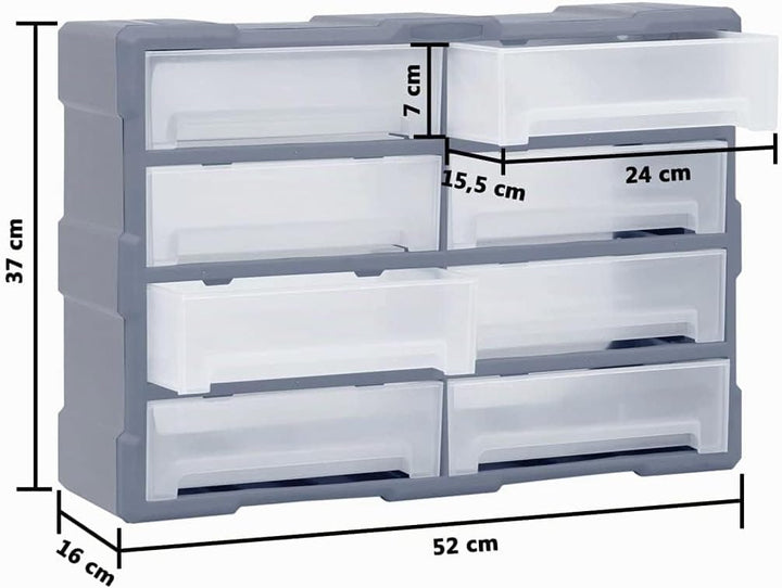vidaXL Multi Schubladen Organizer 8 grosse Schubladen Kleinteilemagazin Sortierkasten Sortierbox Sor