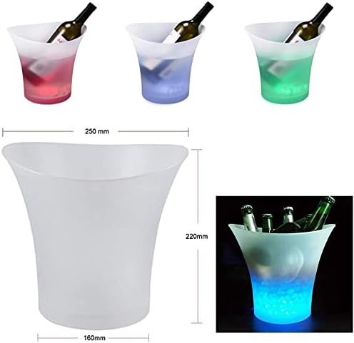SMETA LED Eiskübel, Sektkühler LED,5L LED Eiseimer, Zum Kühlen von Champagner, Wein, Getränke, Bier,
