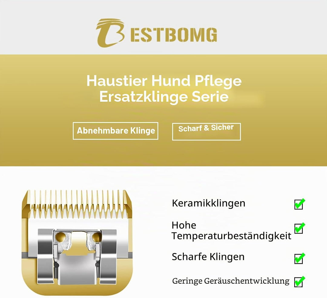BESTBOMG 2 Stück 3-3/4FC Ersatzklinge für Hundepflege, kompatibel mit Heiniger/Moser Max45/Andis/Ost