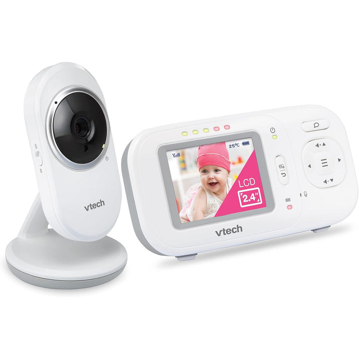 VTech Babyphone mit 2,4-Zoll-Display, Nachtsicht, Zwei-Wege-Kommunikation, Temperatursensor, Geräusc