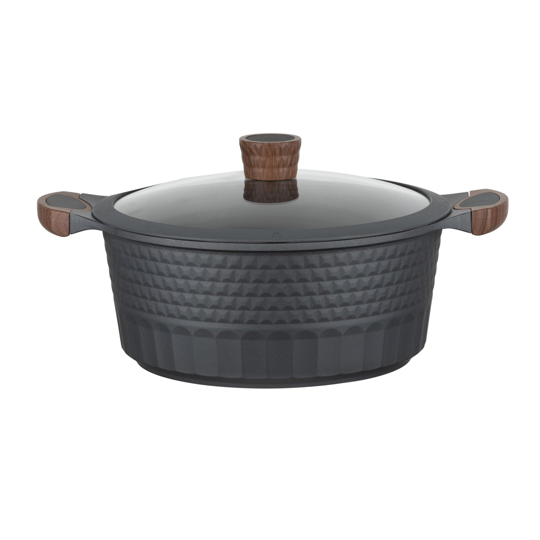 RESTO Kochtopf Schmortopf 6,6L mit Deckel 28cm, H=12,5cm | Antihaftbeschichtung | im Geschenkkarton